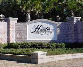 a photo of the Hamlin Plantation entrance in Mount Pleasant, South Carolina