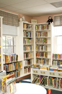 Village Library - Children's section bookshelves