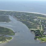 About Sullivans Island: an aerial photo showing an inland waterway at Sullivans Island, South Carolina