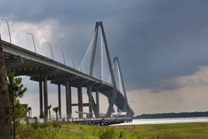 About Charleston: photo of the Arthur Ravenel Bridge, leading into and out of Charleston, South Carolina